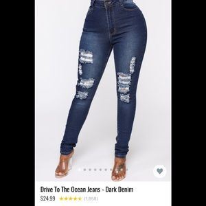Blue distressed fashion nova jean